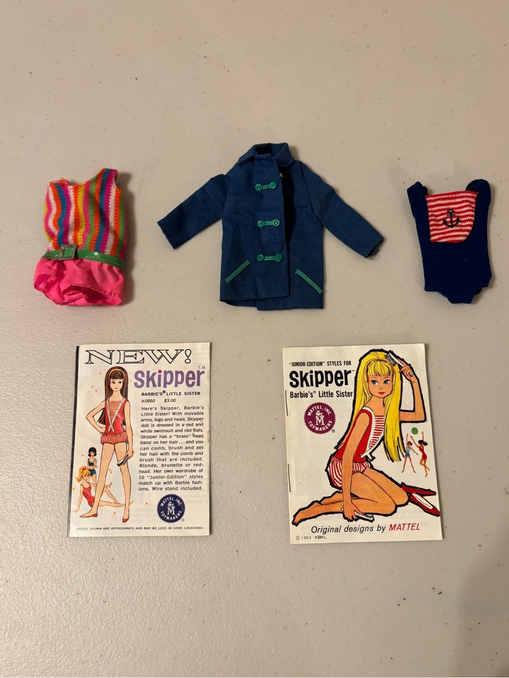 Vintage Mattel Skipper & Francis Doll Outfits and Set/2 Skipper booklets